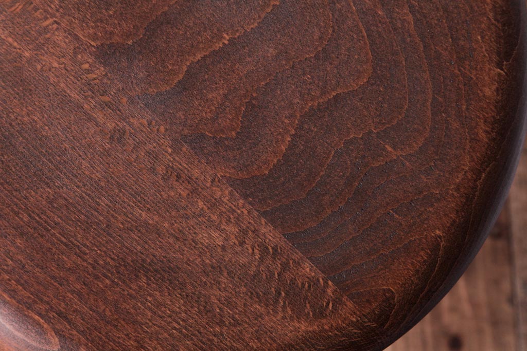 ラフジュ工房オリジナル　柔らかで落ち着きのあるペイントの丸型スツール(鉄脚チェア、椅子)(1)