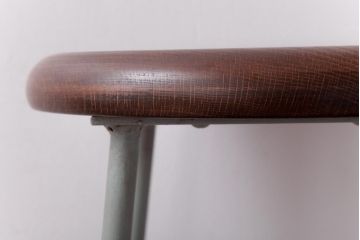 ラフジュ工房オリジナル　柔らかで落ち着きのあるペイントの丸型スツール(鉄脚チェア、椅子)(2)