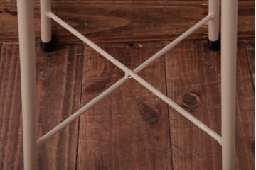 アンティーク雑貨　ラフジュ工房オリジナル　鉄脚　温かみのあるペイントカラーが魅力の丸スツール(チェア、椅子)(1)