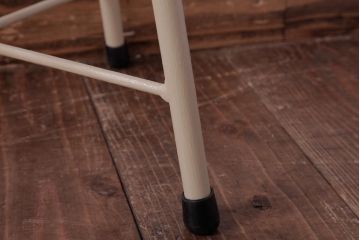 アンティーク雑貨　ラフジュ工房オリジナル　鉄脚　温かみのあるペイントカラーが魅力の丸スツール(チェア、椅子)(3)