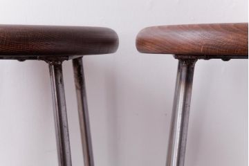 ラフジュ工房オリジナル　コンパクトで可愛らしいスツール(鉄脚チェア、椅子)2脚セット(1)