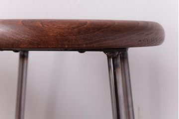 ラフジュ工房オリジナル　コンパクトで可愛らしいスツール(鉄脚チェア、椅子)2脚セット(1)