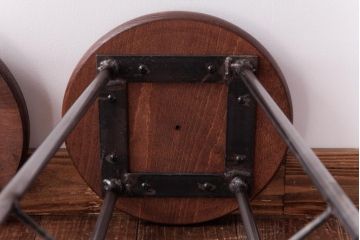 ラフジュ工房オリジナル　コンパクトで可愛らしいスツール(鉄脚チェア、椅子)2脚セット(2)