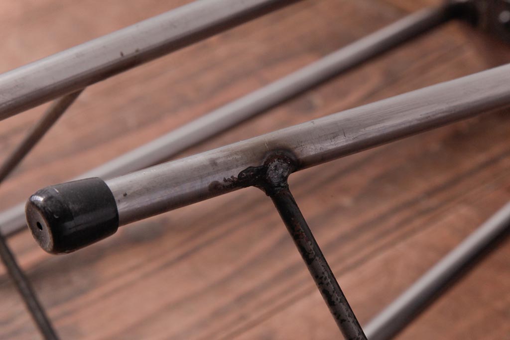 ラフジュ工房オリジナル　コンパクトで可愛らしいスツール(鉄脚チェア、椅子)2脚セット(2)