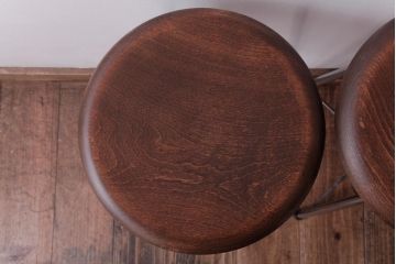 ラフジュ工房オリジナル　コンパクトで可愛らしいスツール(鉄脚チェア、椅子)2脚セット