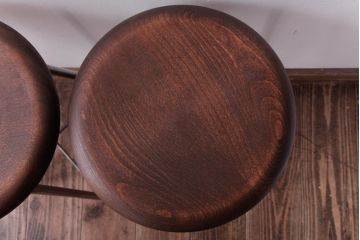 ラフジュ工房オリジナル　コンパクトで可愛らしいスツール(鉄脚チェア、椅子)2脚セット