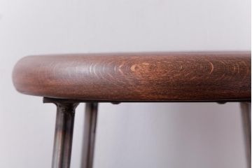 ラフジュ工房オリジナル　コンパクトで可愛らしいスツール(鉄脚チェア、椅子)2脚セット