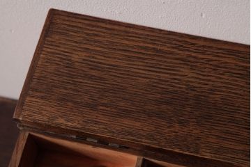 アンティーク雑貨　和製アンティーク　タモ材　独特の杢目が存在感のあるソーイングボックス(裁縫箱、小引き出し)