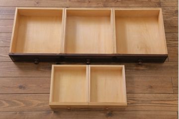 中古　北海道民芸家具　衣装盆付き3段重ねチェスト(衣装箪笥・整理タンス・着物箪笥)(定価約90万円)(1)