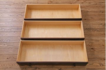 中古　北海道民芸家具　衣装盆付き3段重ねチェスト(衣装箪笥・整理タンス・着物箪笥)(定価約90万円)(1)