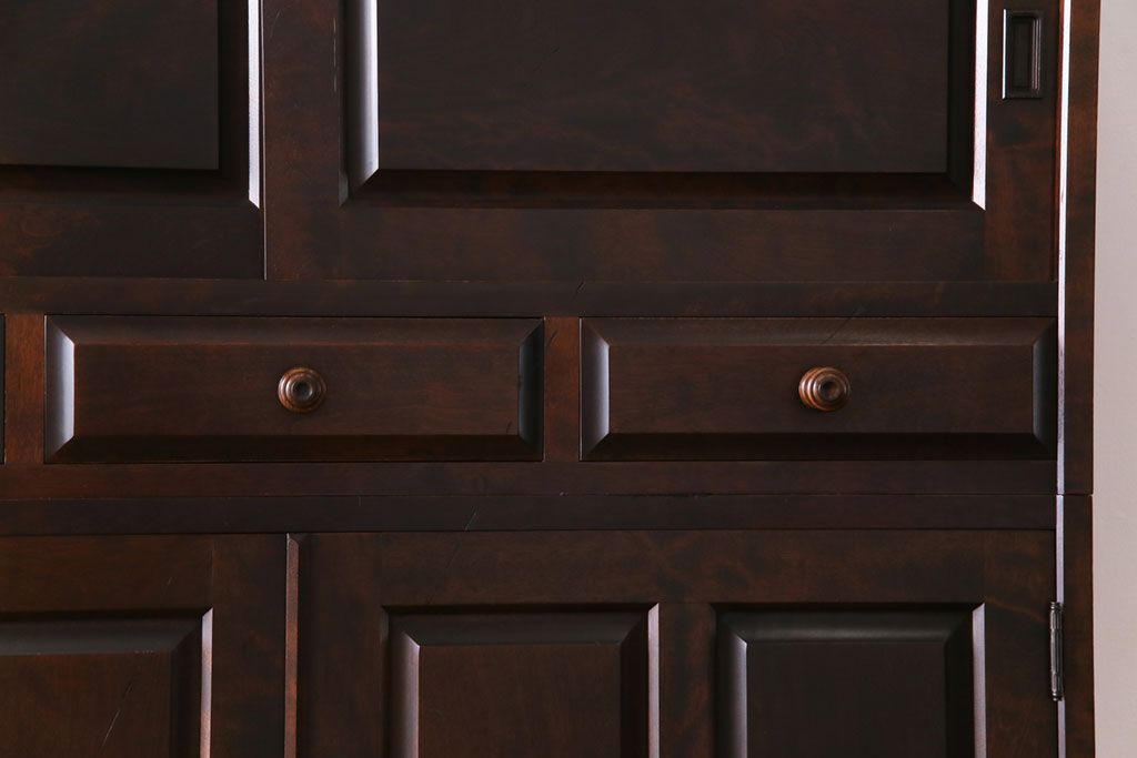 中古　北海道民芸家具　衣装盆付き3段重ねチェスト(衣装箪笥・整理タンス・着物箪笥)(定価約90万円)(1)