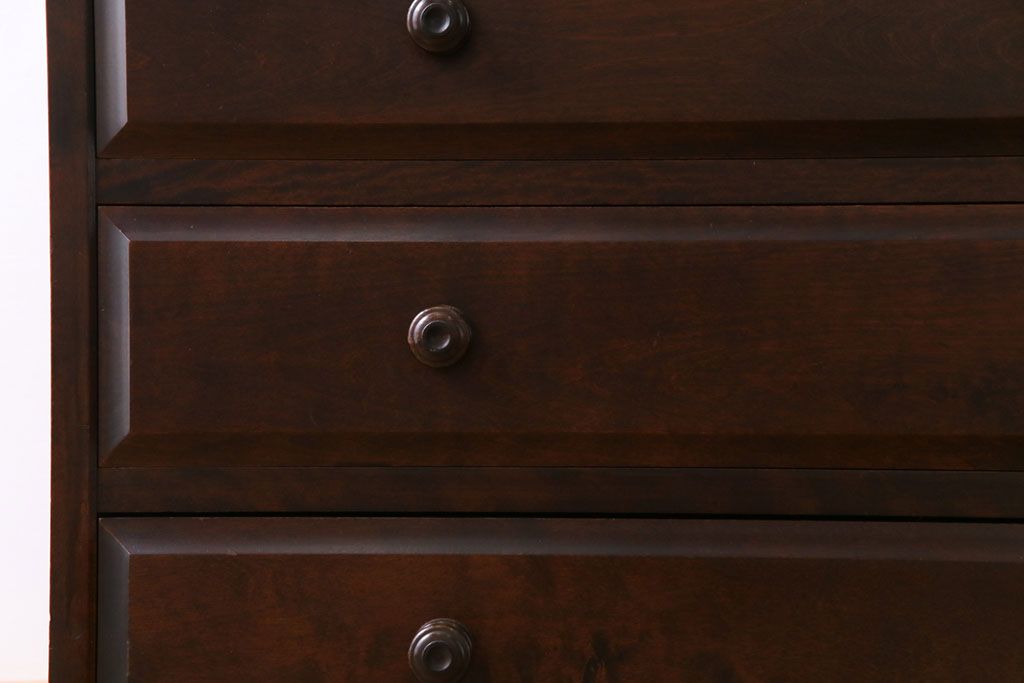 中古　北海道民芸家具　衣装盆付き3段重ねチェスト(衣装箪笥・整理タンス・着物箪笥)(定価約90万円)(1)