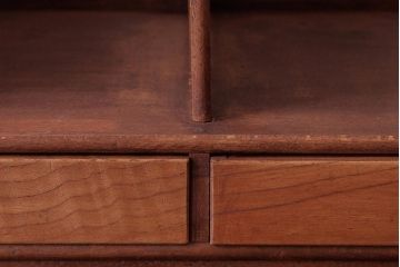 アンティーク雑貨　昭和レトロ　木の味わい豊かな引き出し付きブックスタンド(本立て)