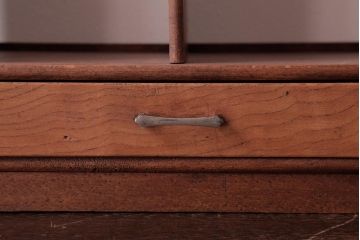 アンティーク雑貨　昭和レトロ　木の味わい豊かな引き出し付きブックスタンド(本立て)