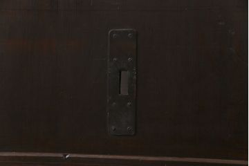 和製アンティーク　ヒノキ材　色ガラス入り　大正ロマンの雰囲気がお洒落な蔵戸(建具、引き戸、玄関戸)