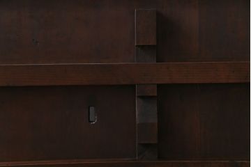 和製アンティーク　ヒノキ材　色ガラス入り　大正ロマンの雰囲気がお洒落な蔵戸(建具、引き戸、玄関戸)