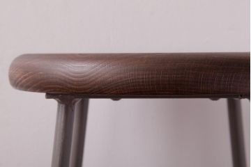 アンティーク雑貨　ラフジュ工房オリジナル　鉄脚　落ち着いた色味がおしゃれな丸スツール(チェア、椅子)(1)