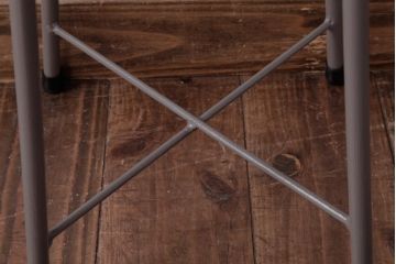 アンティーク雑貨　ラフジュ工房オリジナル　鉄脚　落ち着いた色味がおしゃれな丸スツール(チェア、椅子)(2)