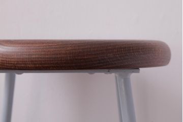 ラフジュ工房オリジナル　鉄脚　爽やかなペイントカラーが魅力の丸スツール(チェア、椅子)(1)