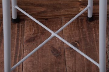 ラフジュ工房オリジナル　鉄脚　爽やかなペイントカラーが魅力の丸スツール(チェア、椅子)(2)