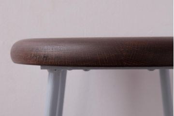 ラフジュ工房オリジナル　鉄脚　爽やかなペイントカラーが魅力の丸スツール(チェア、椅子)(3)