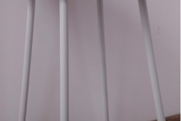 ラフジュ工房オリジナル　鉄脚　清涼感溢れるフレンチシックな丸スツール(チェア、椅子)(1)