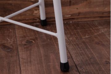 ラフジュ工房オリジナル　鉄脚　清涼感溢れるフレンチシックな丸スツール(チェア、椅子)(1)