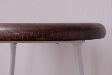 ラフジュ工房オリジナル　鉄脚　清涼感溢れるフレンチシックな丸スツール(チェア、椅子、イス、丸椅子)(R-031607)