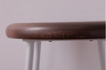 ラフジュ工房オリジナル　鉄脚　清涼感溢れるフレンチシックな丸スツール(チェア、椅子、イス、丸椅子)(R-031607)