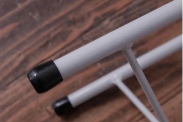 ラフジュ工房オリジナル　鉄脚　清涼感溢れるフレンチシックな丸スツール(チェア、椅子、イス、丸椅子)(R-031607)