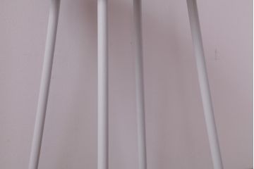 ラフジュ工房オリジナル　鉄脚　清涼感溢れるフレンチシックな丸スツール(チェア、椅子)(3)
