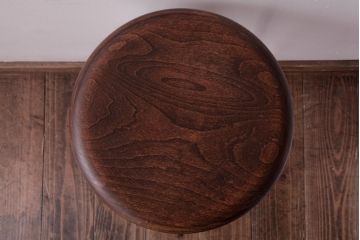 ラフジュ工房オリジナル　鉄脚　清涼感溢れるフレンチシックな丸スツール(チェア、椅子)(3)
