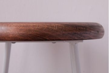 ラフジュ工房オリジナル　鉄脚　清涼感溢れるフレンチシックな丸スツール(チェア、椅子)(3)