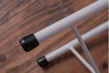 ラフジュ工房オリジナル　鉄脚　清涼感溢れるフレンチシックな丸スツール(チェア、椅子)(3)
