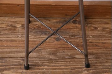 ラフジュ工房オリジナル　シンプルでお洒落な丸型スツール(椅子、鉄脚チェア)