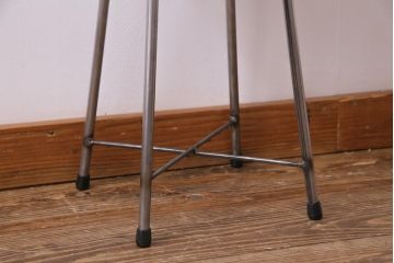 ラフジュ工房オリジナル　シンプルでお洒落な丸型スツール(椅子、鉄脚チェア)