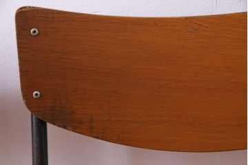 ヴィンテージ家具　ヨーロッパビンテージ　ノスタルジックな雰囲気のスクールチェア2脚セット(キッズチェア、鉄脚チェア、椅子)