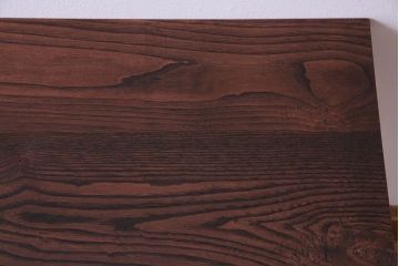 アンティーク家具　昭和中期　天板ナラ材　淡いペイントカラーがおしゃれな鉄脚テーブル(コーヒーテーブル、サイドテーブル)(1)