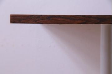 アンティーク家具　昭和中期　天板ナラ材　淡いペイントカラーがおしゃれな鉄脚テーブル(コーヒーテーブル、サイドテーブル)(1)