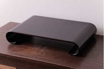 アンティーク雑貨　和製アンティーク　唐木材　ふじ印　シンプルかつ上品な佇まいの巻き花台(飾り台)