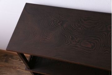 中古　指物工芸品　木の質感を活かした上品な作りの飾り棚(収納棚、茶棚)