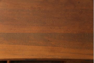 レトロ家具　昭和レトロ　ブナ材　どっしりとした構えが魅力的な補助天板付き片袖机(ワークデスク、在宅ワーク、在宅用、カウンターテーブル、作業台)