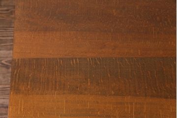 レトロ家具　昭和レトロ　ブナ材　どっしりとした構えが魅力的な補助天板付き片袖机(ワークデスク、在宅ワーク、在宅用、カウンターテーブル、作業台)