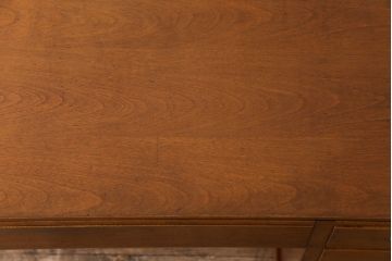 レトロ家具　昭和レトロ　カバ材　個性的なデザインがおしゃれな片袖机(デスク、ワークデスク、作業台)