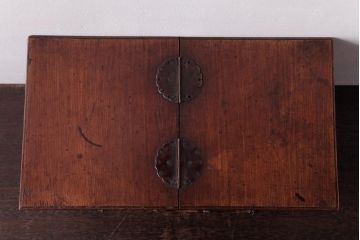 アンティーク雑貨　和製アンティーク　ケヤキ玉杢　漆塗りが上品な裁縫箱(お針箱、小引き出し、小物収納)