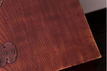 アンティーク家具　和製アンティーク　総ケヤキ材　玉杢が上品な引き出し付きの鏡台(化粧箱、小引き出し、小物収納)