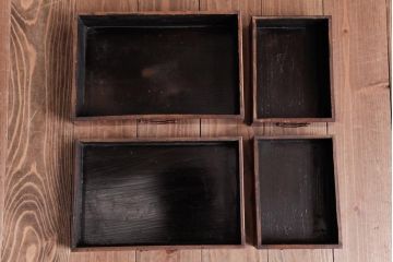 アンティーク家具　和製アンティーク　総ケヤキ材　玉杢が上品な引き出し付きの鏡台(化粧箱、小引き出し、小物収納)