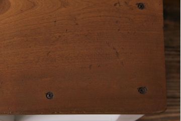 昭和中期　ペイント家具　ナチュラルな雰囲気が可愛らしい角スツール(アンティークホワイト)(1)