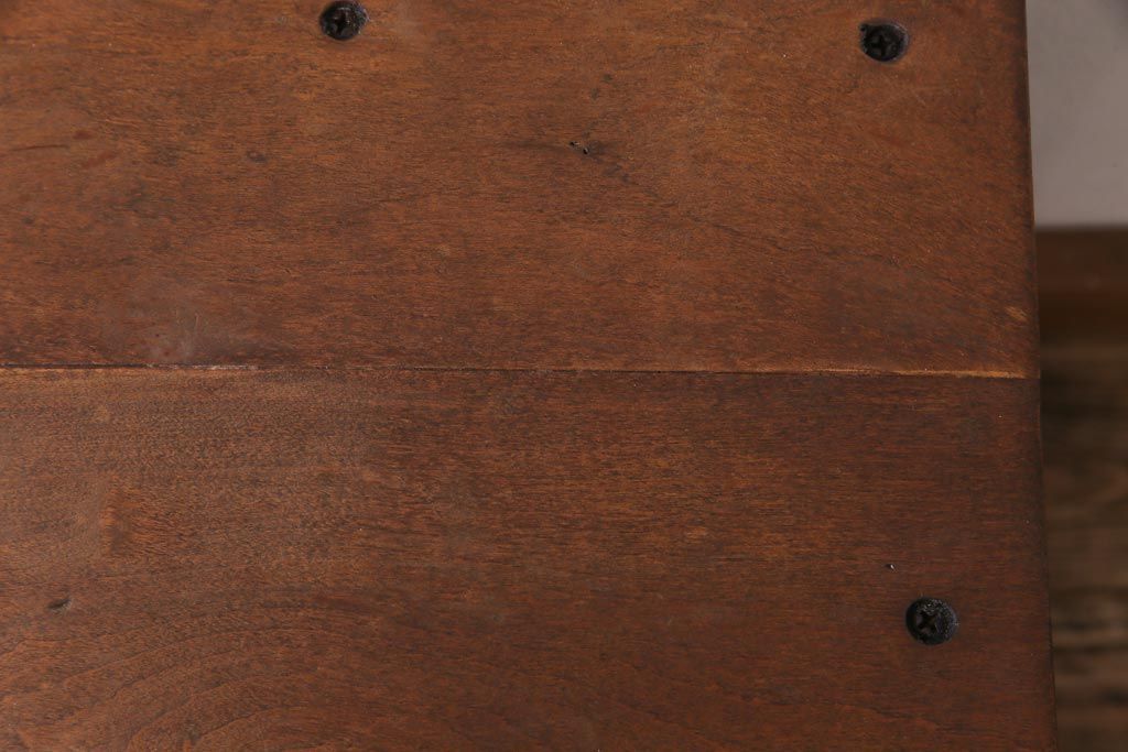 ペイント家具　ペイントカラーと板座の組み合わせが愛らしい角スツール(学校スツール、花台)(1)