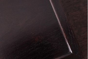 アンティーク雑貨　古民具・骨董　象嵌入り　赤黒い艶めきが気品漂う紫檀材の花台(飾り台、盆栽卓)